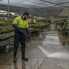 Nursery steps 4 high pressure wash