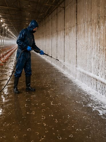 Poultry steps 3 high pressure wash