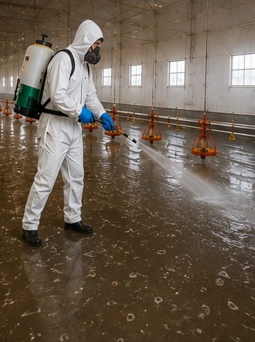 Poultry steps 5 disinfect